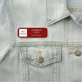 赤いホワイトビジネスロゴ従業員モダン 名札 (インサイチュ)