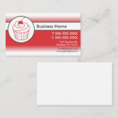 赤いホワイトフェードカップケーキカスタムの名刺 名刺 (正面/裏面)