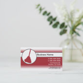 赤いホワイトフェードフェザーのダスター名刺 名刺 (スタンド正面)