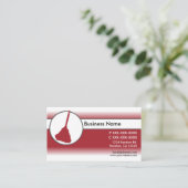 赤いホワイトフェードフェザーのダスター名刺 名刺 (スタンド正面)