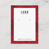 赤いホワイトフレームネックレスモダンイヤリング 名刺 (正面)