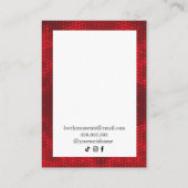 赤いホワイトフレームネックレスモダンイヤリング 名刺 (裏面)