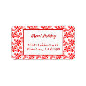 赤いホワイトペパーミントキャンディ編集可能アドレス ラベル (正面)