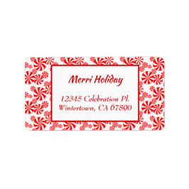 赤いホワイトペパーミントキャンディ編集可能アドレス ラベル