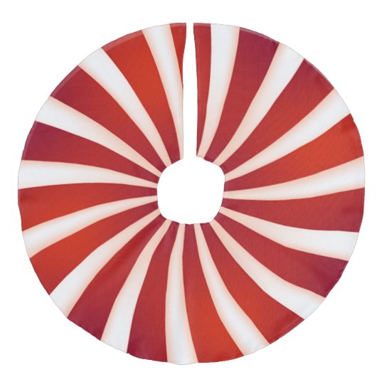 赤いホワイトペパーミントスワールクリスマスツリースカート フェイクリネンツリースカート (正面)