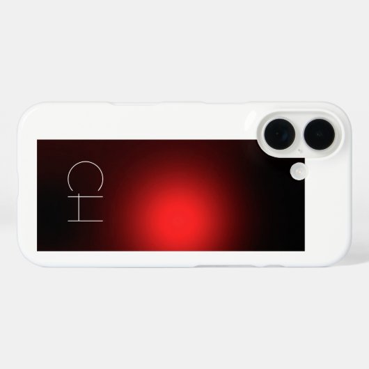 赤いホワイトモノグラムシンプルの置き換えプレーンユーザーの追加 Case-Mate iPhoneケース (裏面 (横))