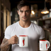 赤いホーおもしろいンイタリアンコルヌートステレオタイプ ツートーンマグカップ