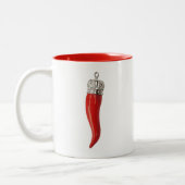 赤いホーおもしろいンイタリアンコルヌートステレオタイプ ツートーンマグカップ (左)