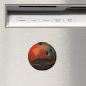 赤いボウリングカスタマイズボール マグネット (インサイチュ (食洗機))