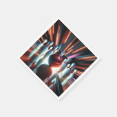 赤いボウリングボールとピン スタンダードカクテルナプキン (角)