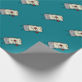 赤いボクシンググラブが付いているブリトーのボクサーの戦闘機 ラッピングペーパー (角)