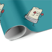 赤いボクシンググラブが付いているブリトーのボクサーの戦闘機 ラッピングペーパー (ロールコーナー)