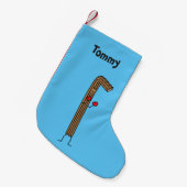 赤いボクシンググラブが付いているメキシコ人のChurroの戦闘機 スモールクリスマスストッキング (正面 (吊り時))