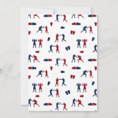 赤いボクシンググローブ 子供の誕生日パーティー ノックアウト 招待状 (裏面)