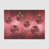 赤いボケを背景にしたクリスマス・ボール 薄葉紙 (正面)