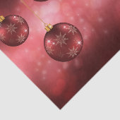 赤いボケを背景にしたクリスマス・ボール 薄葉紙 (詳細)