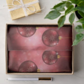 赤いボケを背景にしたクリスマス・ボール 薄葉紙 (ギフト)