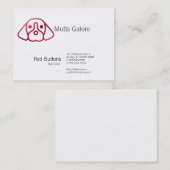 赤いボタンのスタイルの勾配犬 名刺 (正面/裏面)