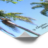 赤いボトルブラシの木のトロピカルポスター ポスター (角)