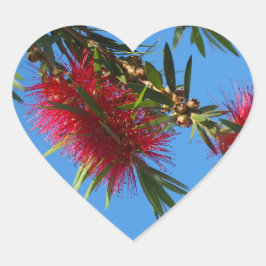 赤いボトルブラシハートシール ハートシール