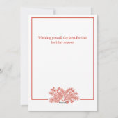 赤いボモダンタニカルエレガントフォトクリスマス シーズンカード (裏面)