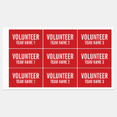 赤いボランティアバカスタムッジ（チーム名） ラベル (シート)