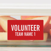 赤いボランティアバカスタムッジ（チーム名） ラベル (貼付)