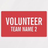 赤いボランティアバカスタムッジ（チーム名） ラベル (デザイン2)