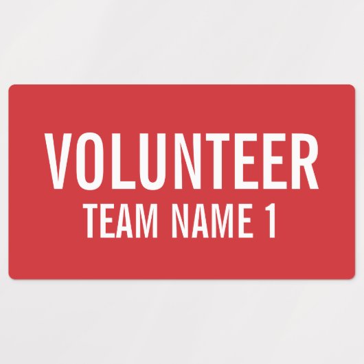 赤いボランティアバカスタムッジ（チーム名） ラベル (デザイン1)