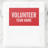 赤いボランティアバカスタムッジ(チーム名) 長方形シール (バッグ)