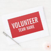 赤いボランティアバカスタムッジ(チーム名) 長方形シール (封筒)