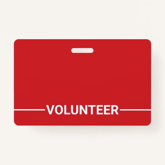 赤いボランティ空白のア バッジ (正面)