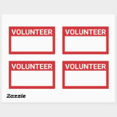 赤いボランティ空白のア 長方形シール (シート)