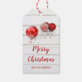 赤いボークラシックブルとスターズメリークリスマス ギフトタグ (裏面)