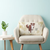 赤いボーダーコリー、タンの葉 ランバークッション (椅子)