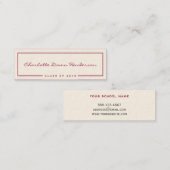 赤いボーダーベージュ色の卒業の発表の名刺 コーリングカード (正面/裏面)