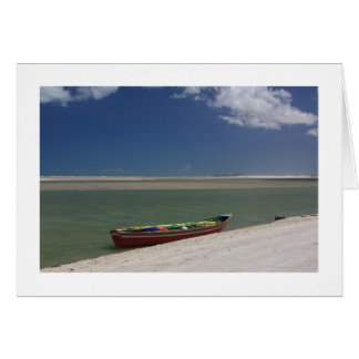 赤いボートおよび青空カード