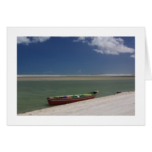 赤いボートおよび青空カード (正面横)