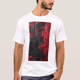 赤いボードTグランジ市のVanta黒背景 Tシャツ