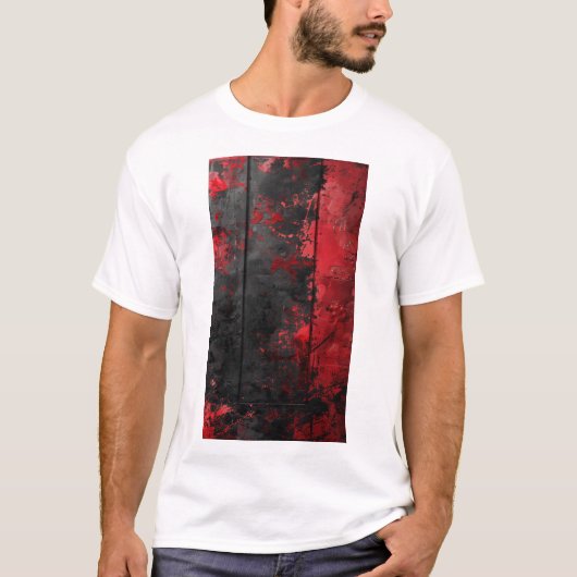 赤いボードTグランジ市のVanta黒背景 Tシャツ (正面)