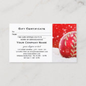 赤いボーブルきらめく雪クリスマスギフトカード 割引カード (裏面)