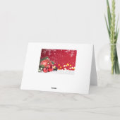 赤いボーブル、トウヒの枝フランスのクリスマス シーズンカード (裏面)