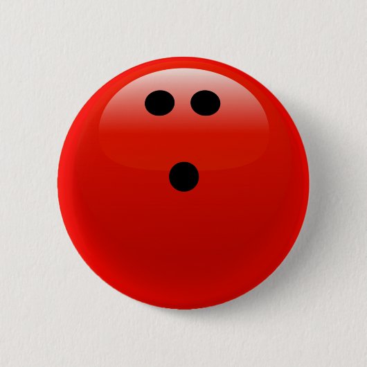 赤いボーリング・ボール 缶バッジ (正面)