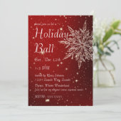 赤いボールに優雅な雪の結晶 招待状 (スタンド正面)