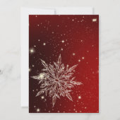 赤いボールに優雅な雪の結晶 招待状 (裏面)