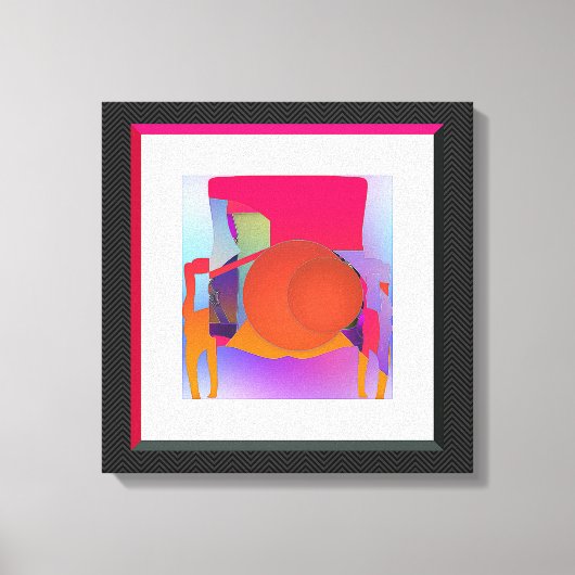 赤いボールのアームチェア キャンバスプリント (正面)