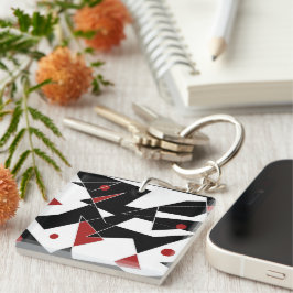 赤いボールを見つけるアクリルキーリング キーホルダー