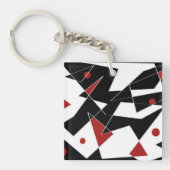 赤いボールを見つけるアクリルキーリング キーホルダー (正面)