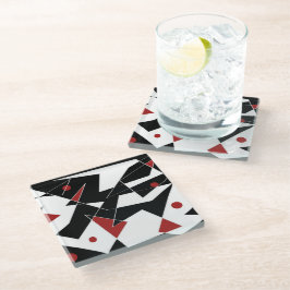 赤いボールを見つける ガラスコースター