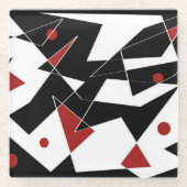 赤いボールを見つける ガラスコースター (正面)